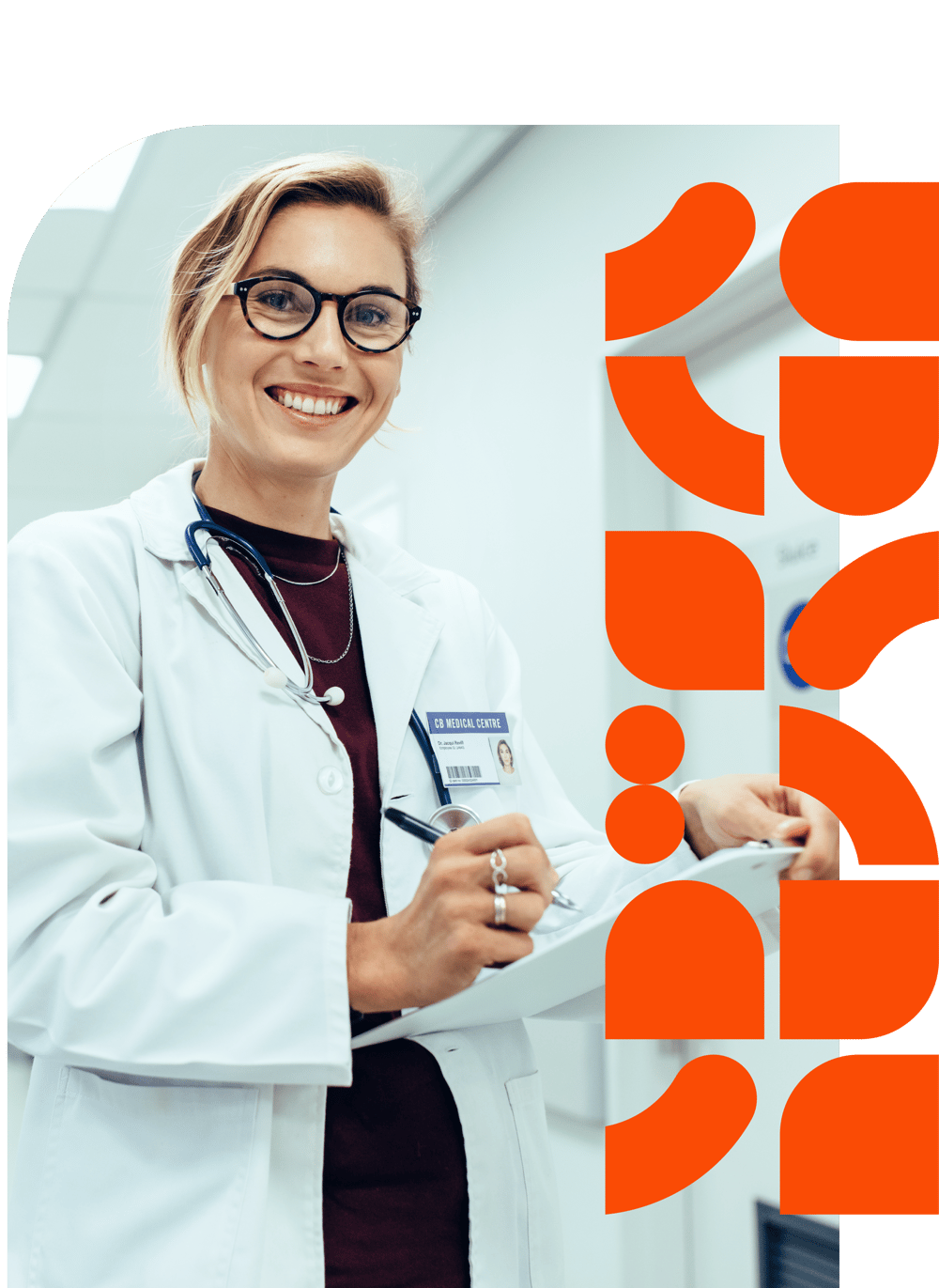 Frau lacht medical Frau lacht medical